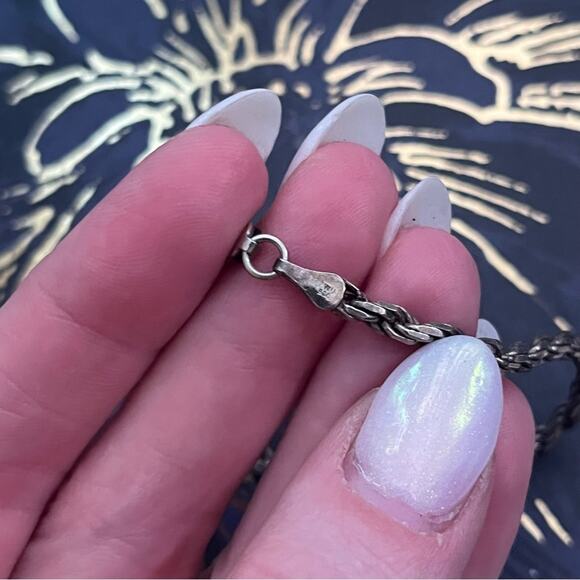 Vintage 80s Thick Unisex 925 Sterling Silver Twisted Rope Bracelet A3 - Picture 3 of 9